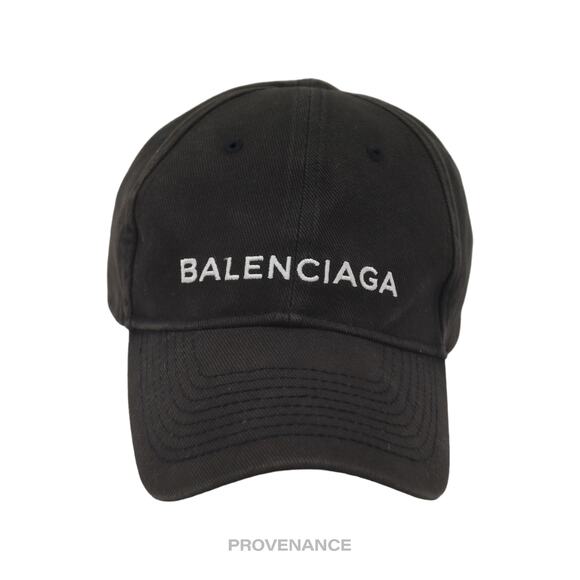 🔴 Balenciaga Embroidered Logo Cap - Washed Black - Picture 1 of 10